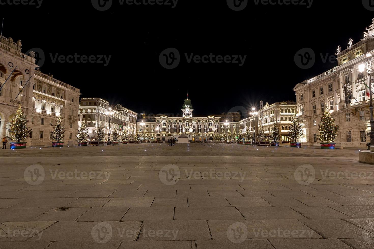 Triest main place night view in christmas season photo