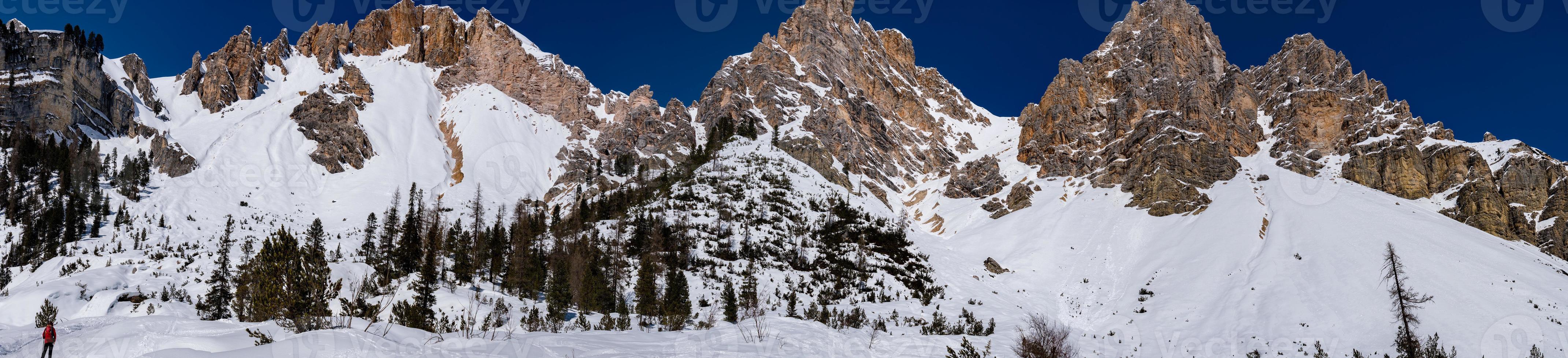 dolomites snow panorama big landscape photo