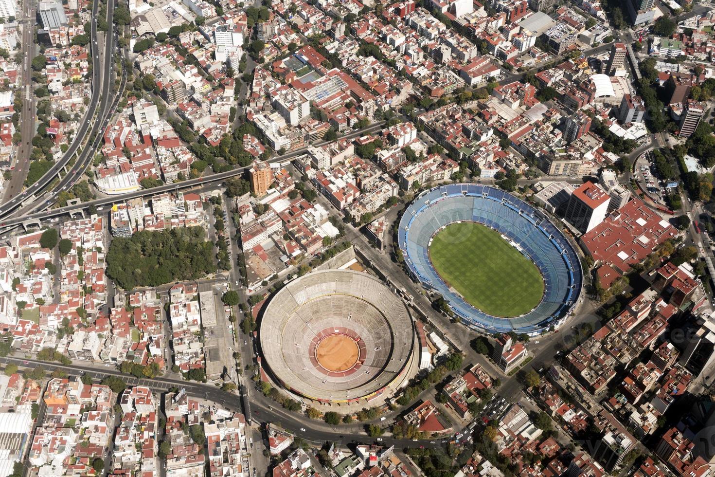 mexico city stadium aerial view cityscape panorama photo