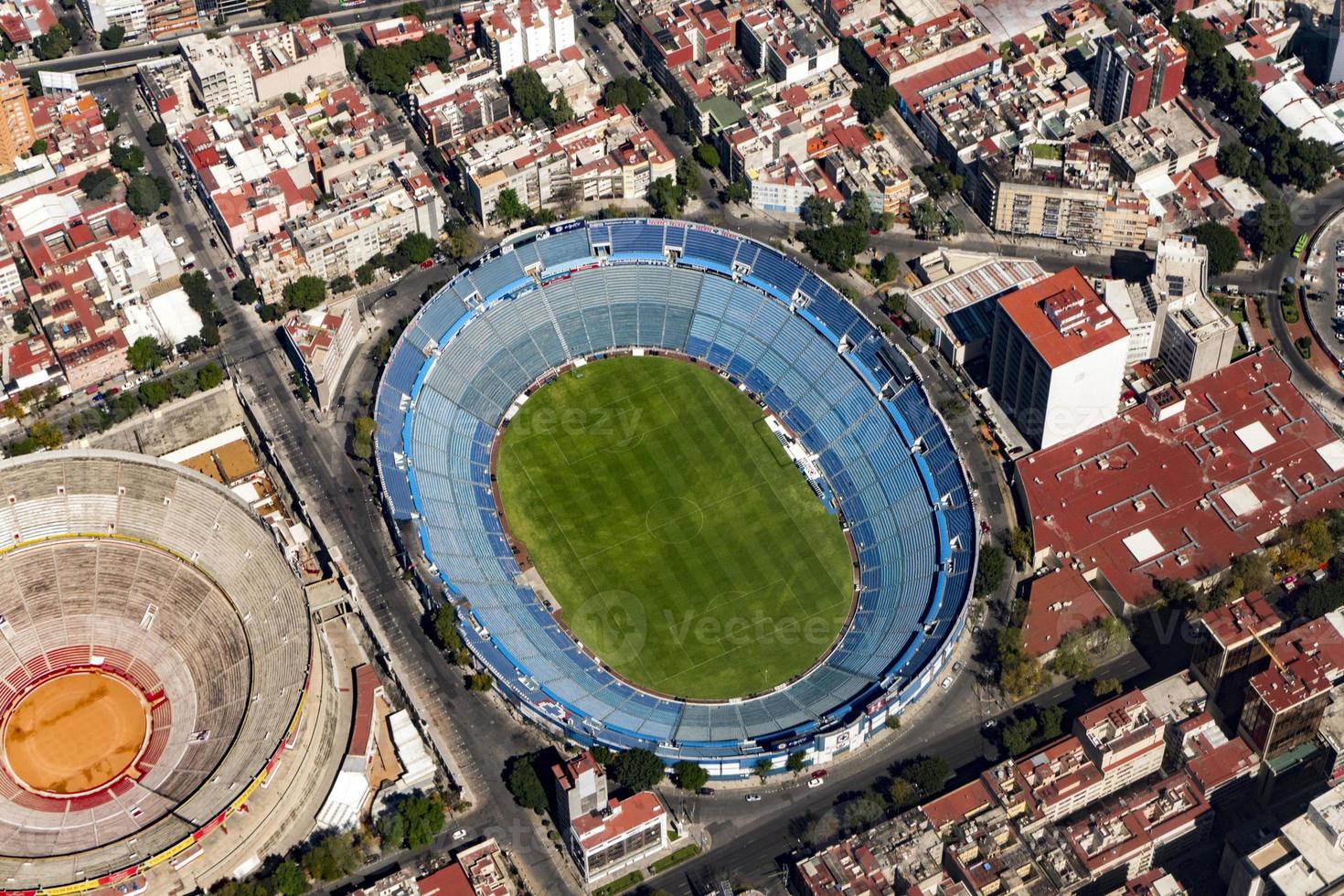 mexico city stadium aerial view cityscape panorama photo