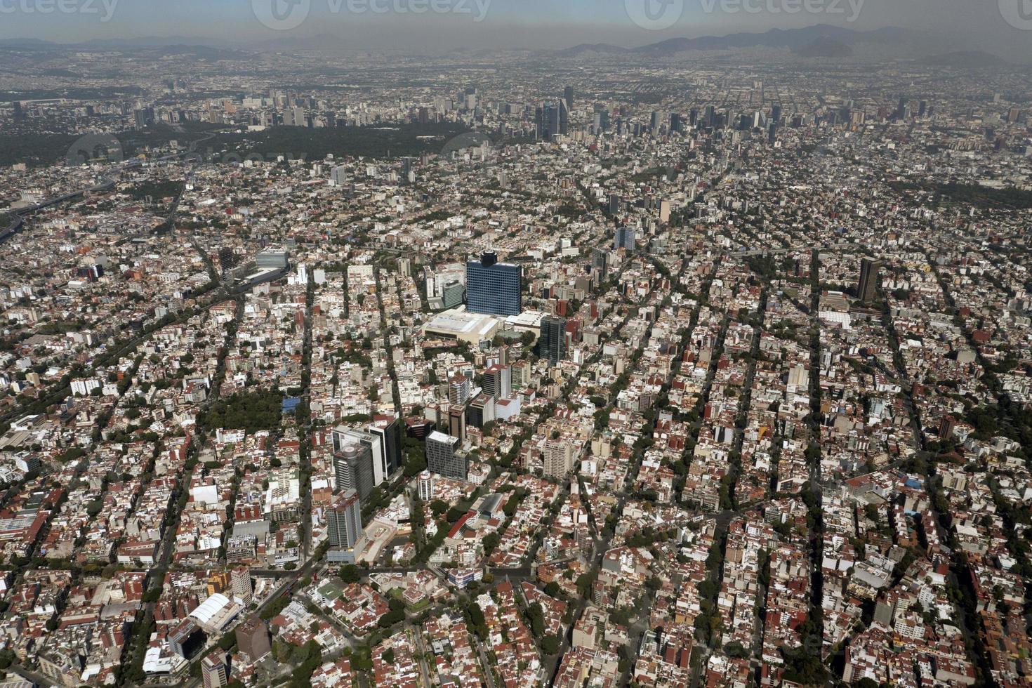 mexico city aerial view cityscape panorama photo