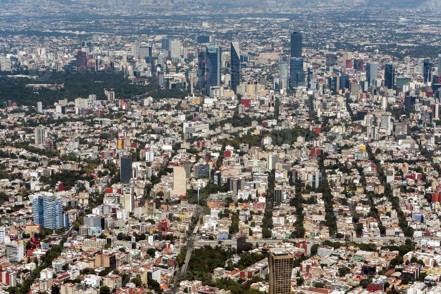 mexico city aerial view cityscape panorama photo