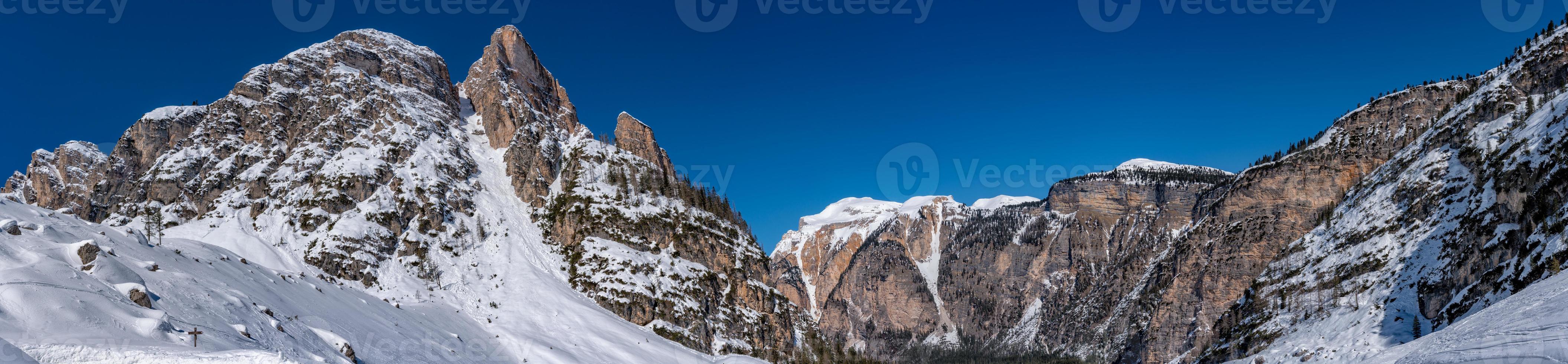 dolomites snow panorama big landscape photo