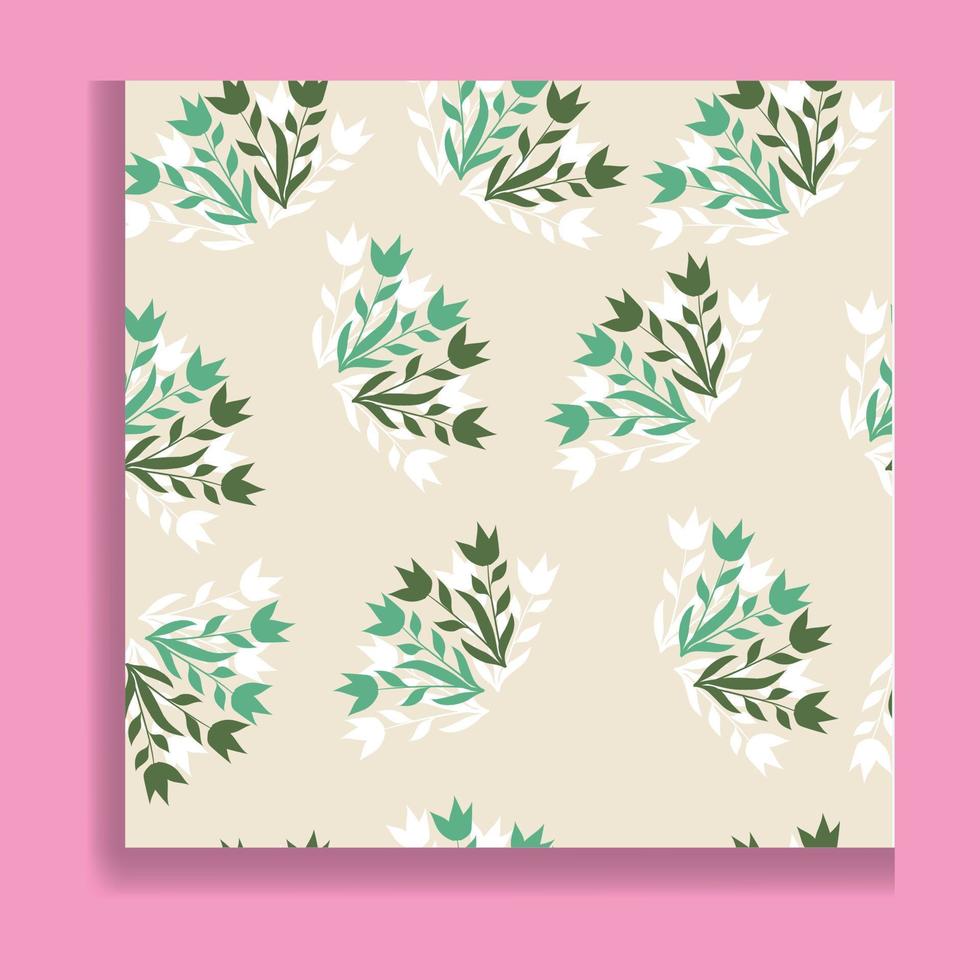 Seamless pattern with green leaves, vector. vector