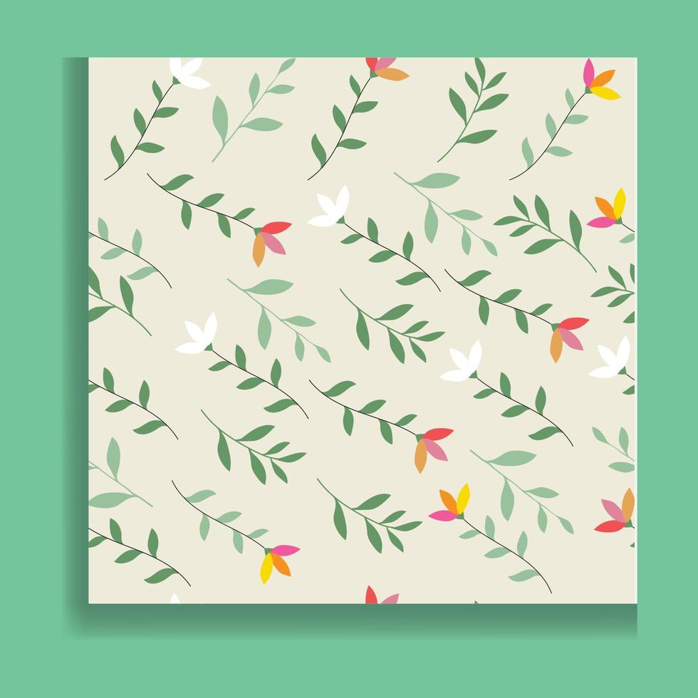 Seamless floral pattern with Beautiful flowers and leaves. Vector Illustration.