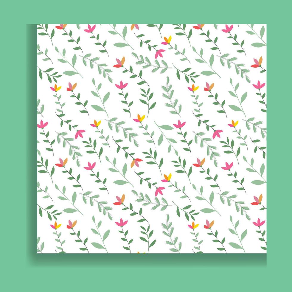Seamless floral pattern with Beautiful flowers and leaves. Vector Illustration.