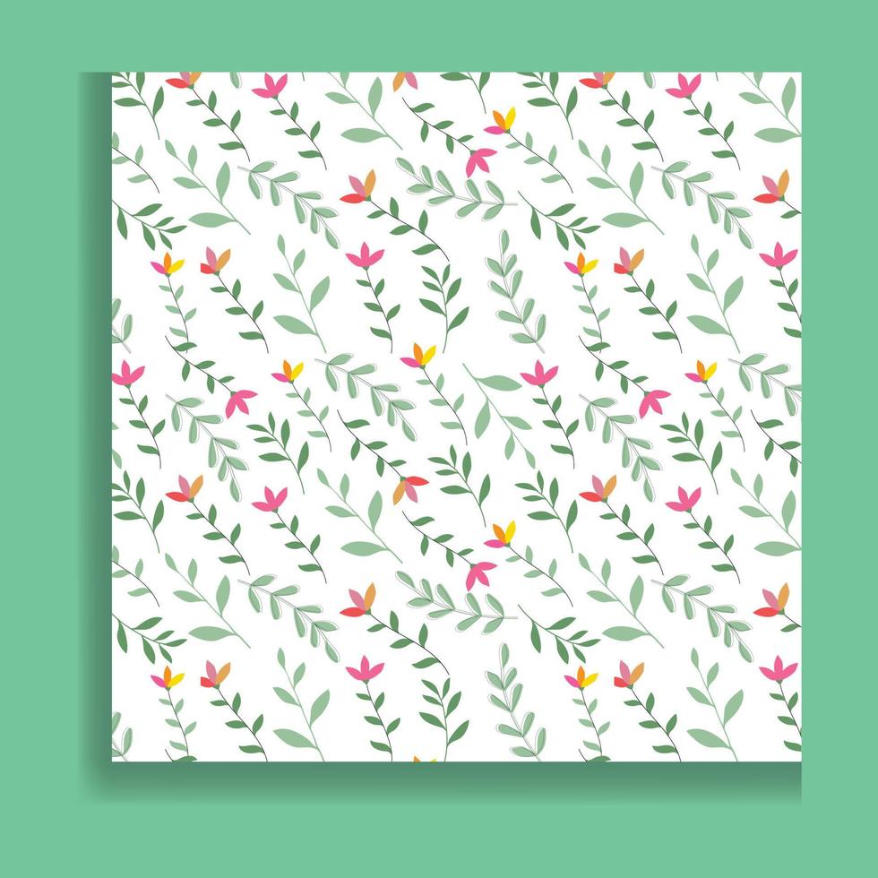 Seamless floral pattern with Beautiful flowers and leaves. Vector Illustration.