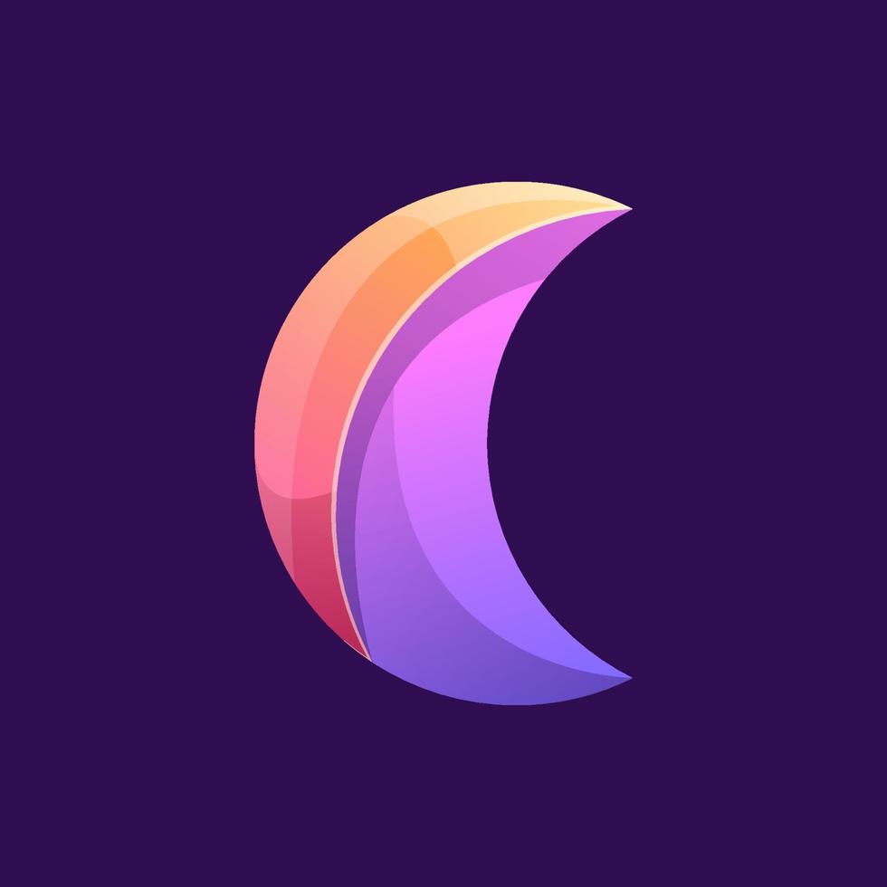 colorful crescent moon vector design