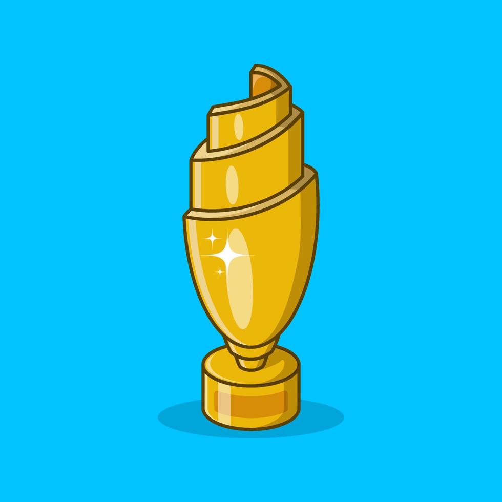 Trophy cup. Champion trophy, sparkling gold cup, sports award. Winner prize. Champion trophy winner trophy award vector