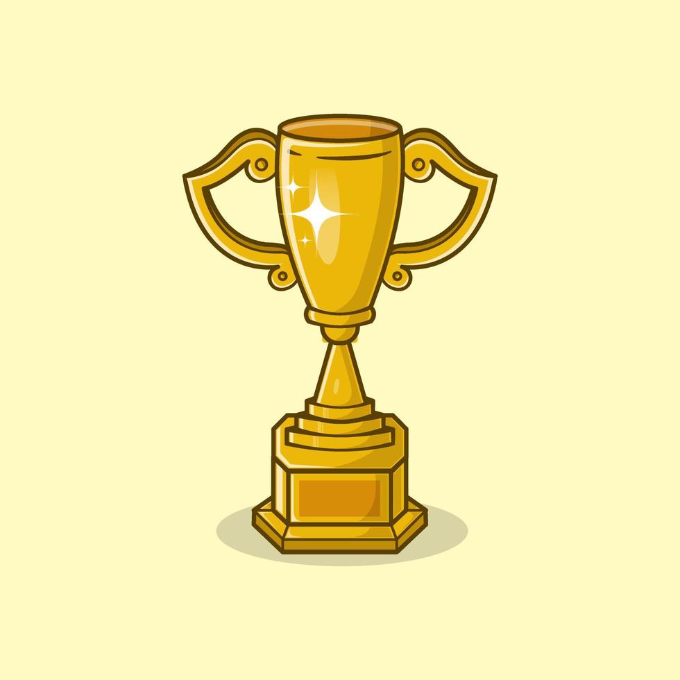Gold Soccer Cup Trophy. Champion trophy, sparkling gold cup, sports award. Winner prize. Champion trophy winner trophy award vector