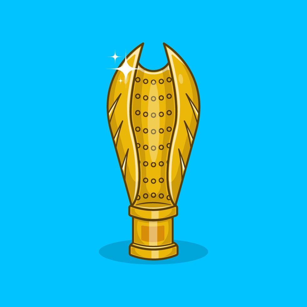 Trophy cup. Champion trophy, sparkling gold cup, sports award. Winner prize. Champion trophy winner trophy award vector