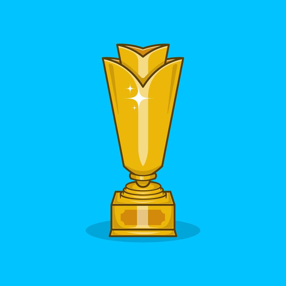 Trophy cup. Champion trophy, sparkling gold cup, sports award. Winner prize. Champion trophy winner trophy award vector
