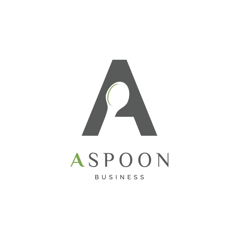 Initial Letter A Spoon or Restaurant Icon Logo Design Template vector