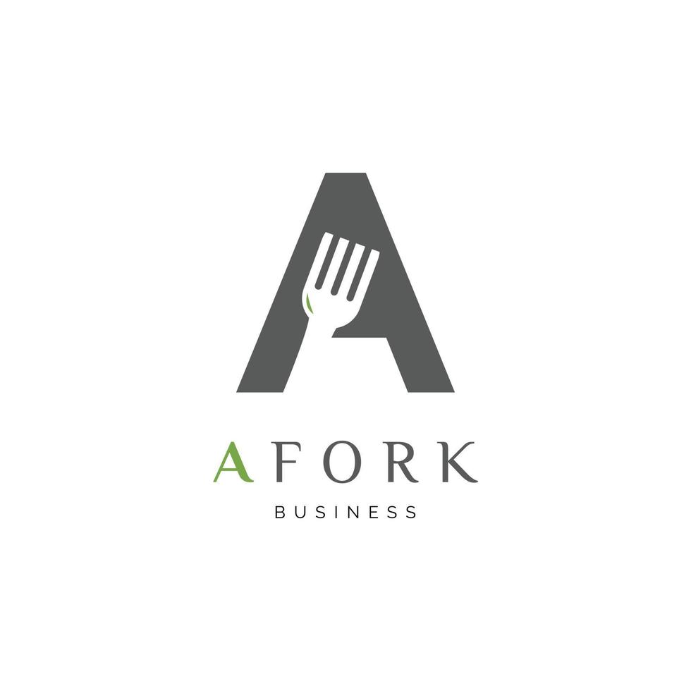 Initial Letter A Fork or Restaurant Icon Logo Design Template vector