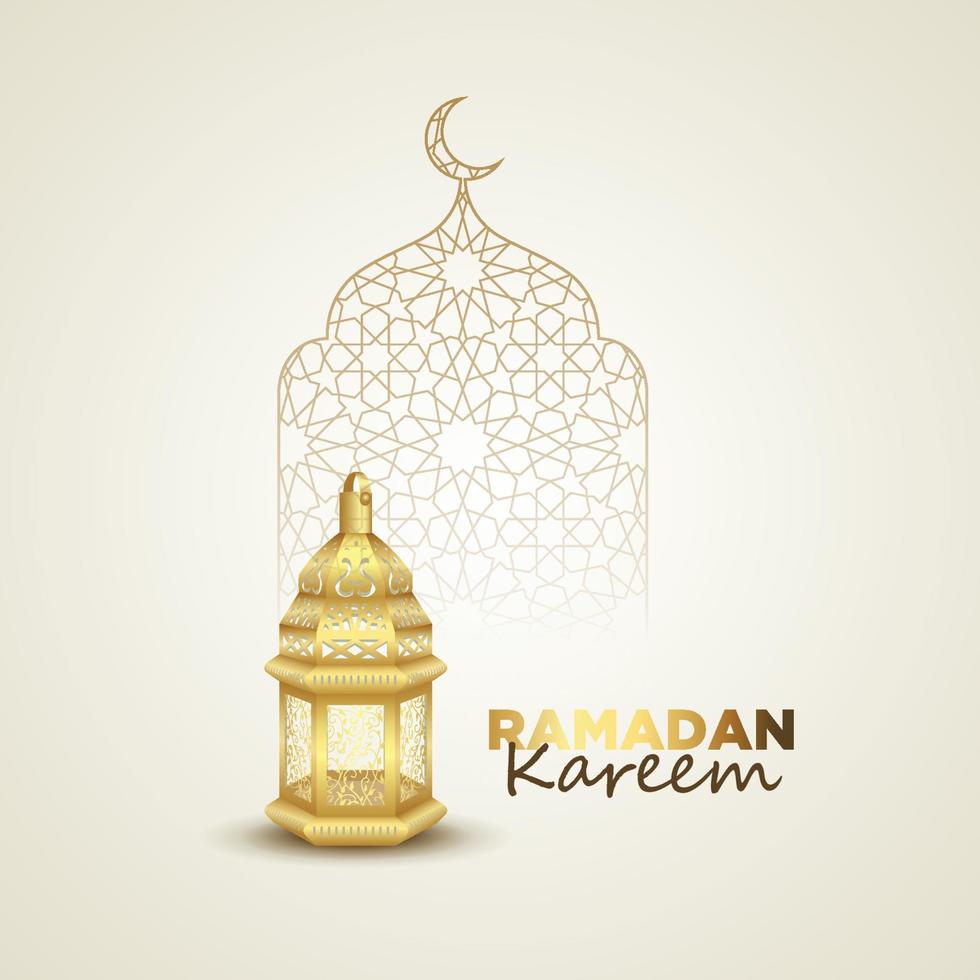 Ramadan Kareem celebrates design with traditional lantern vector