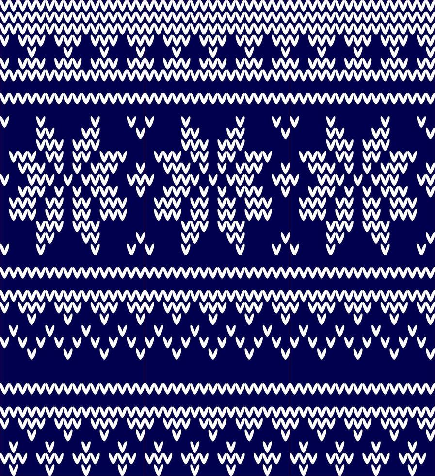 blue knitted seamless pattern background vector