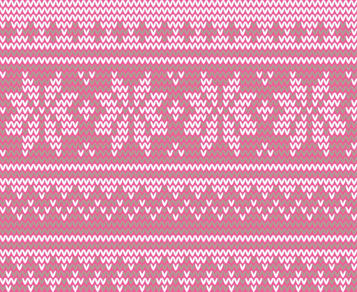 beautiful pink seamless knitted pattern vector