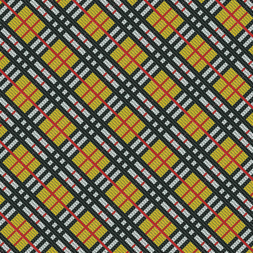 yellow and black plaid knitted pattern vector