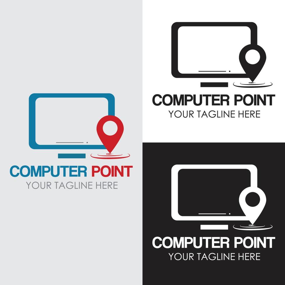 logotipo de punto de computadora vector