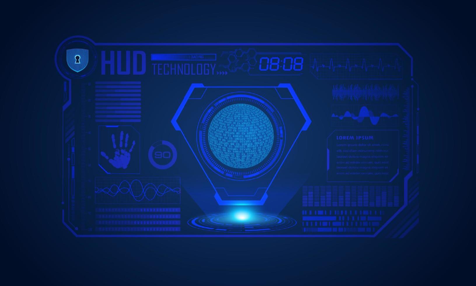 Modern HUD Technology Screen Background vector