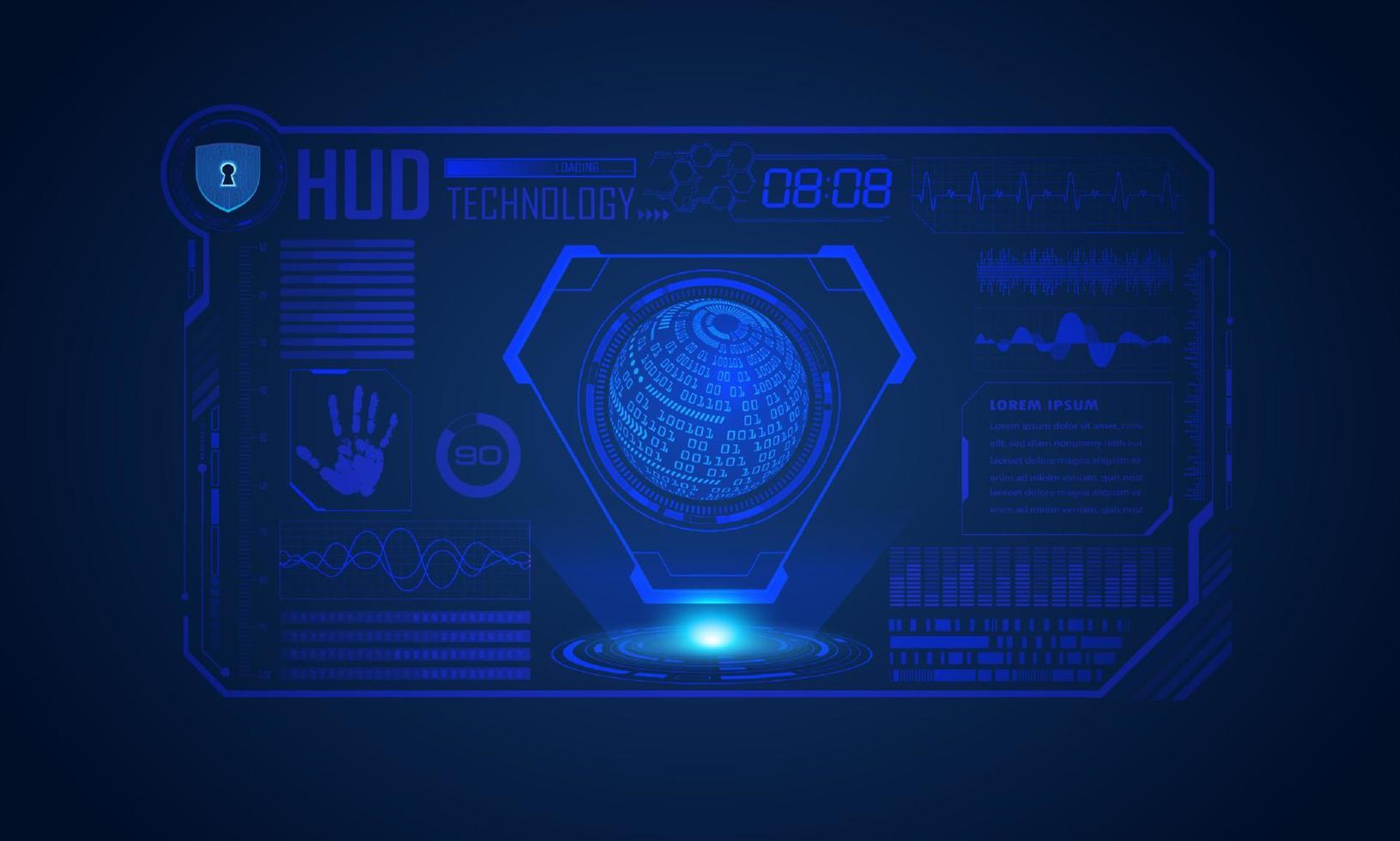 Modern HUD Technology Screen Background vector