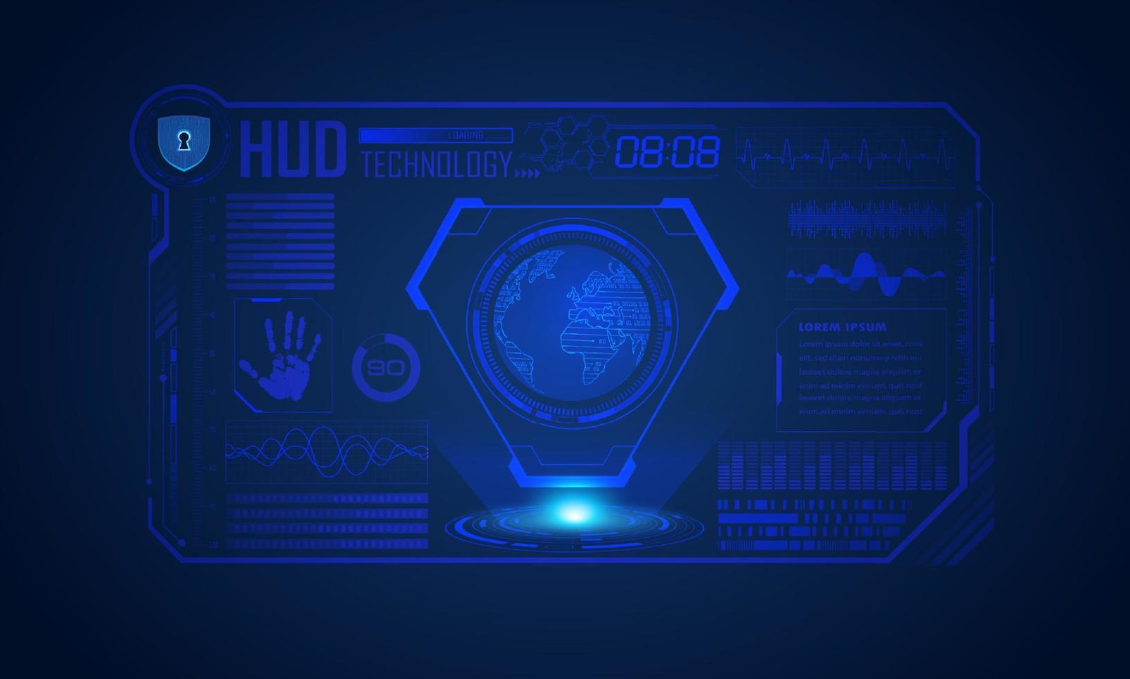 Modern HUD Technology Screen Background vector