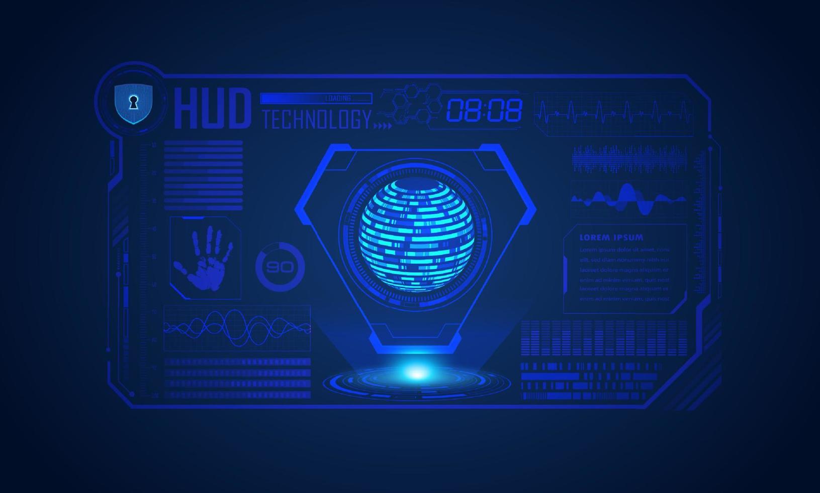 Modern HUD Technology Screen Background vector