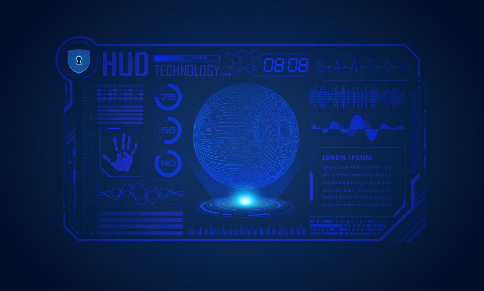 Modern HUD Technology Screen Background vector