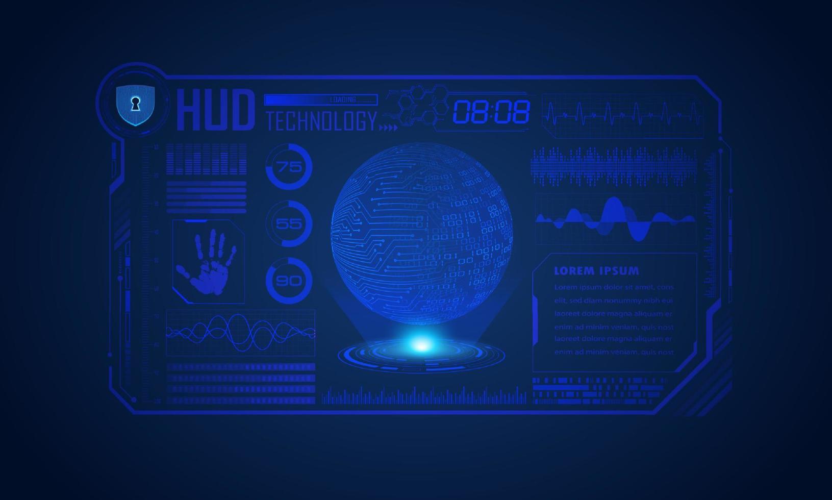 Modern HUD Technology Screen Background vector