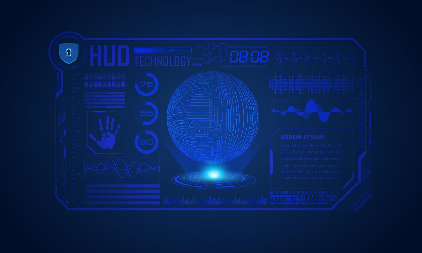 Modern HUD Technology Screen Background vector