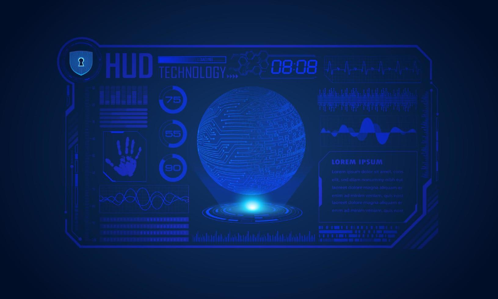 Modern HUD Technology Screen Background vector
