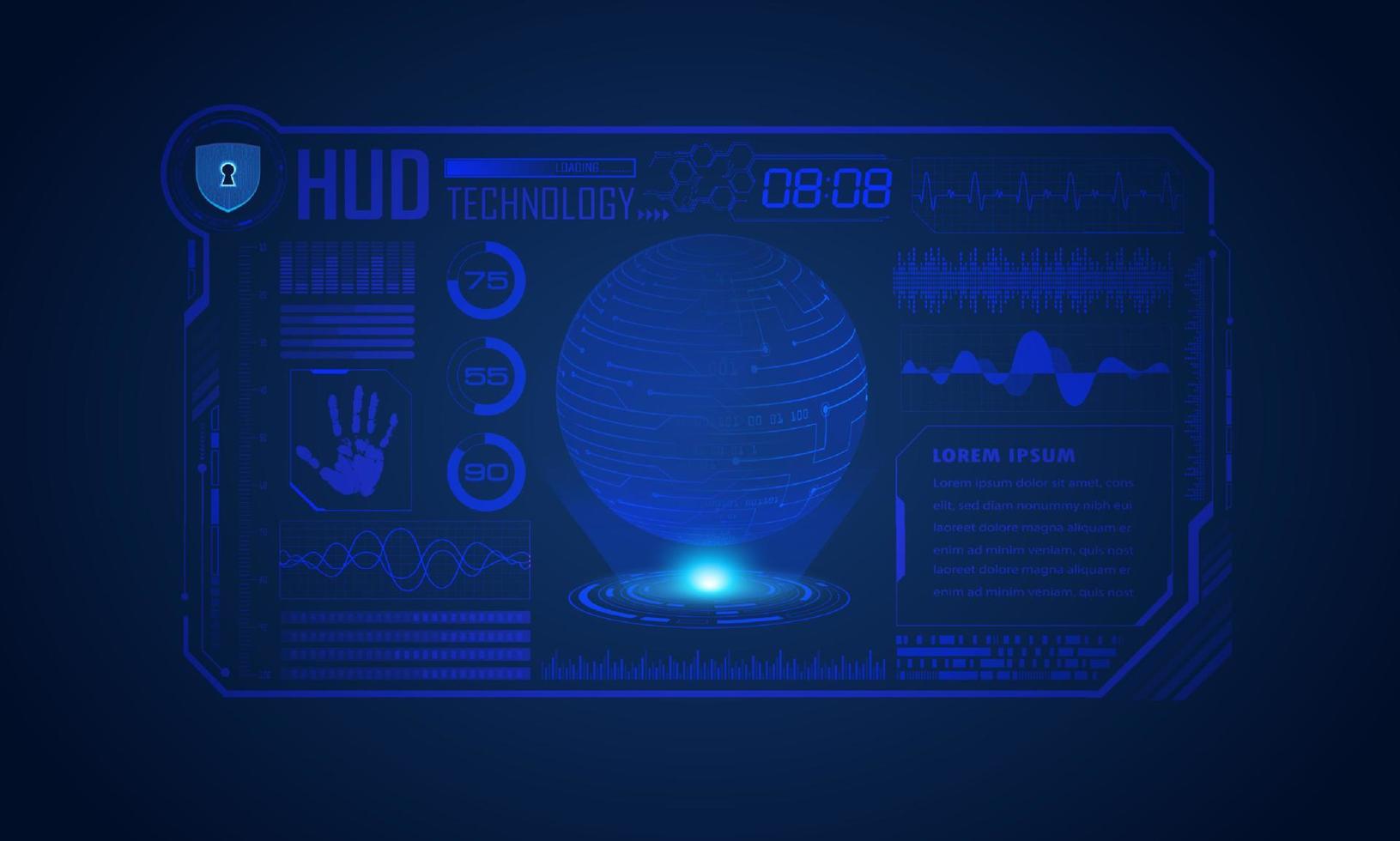 Modern HUD Technology Screen Background vector