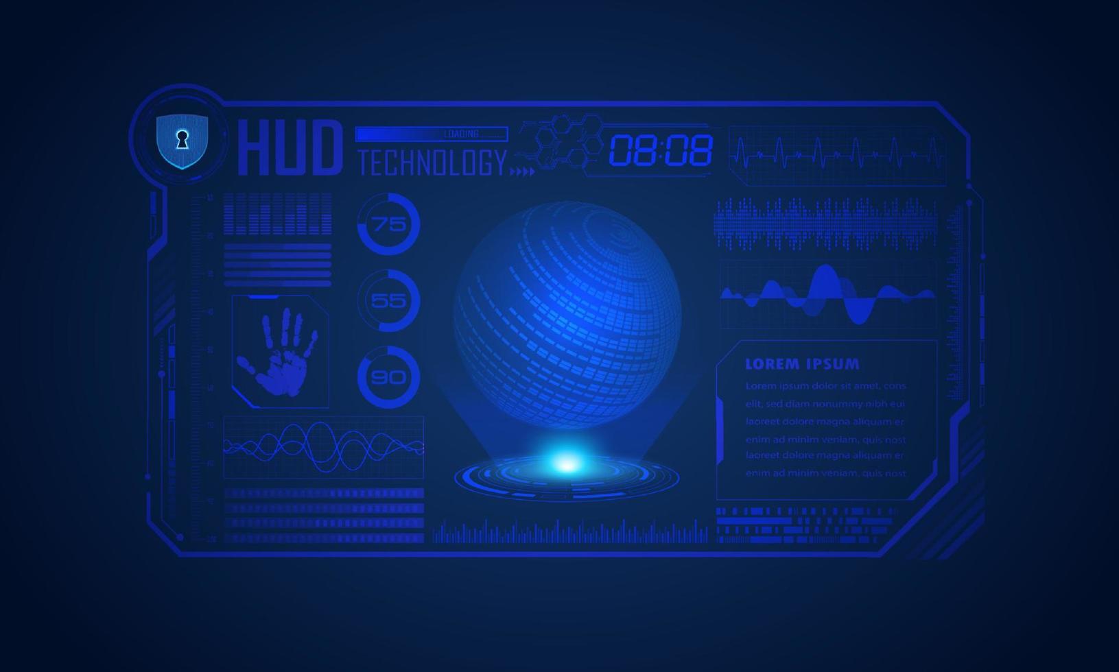 Modern HUD Technology Screen Background vector