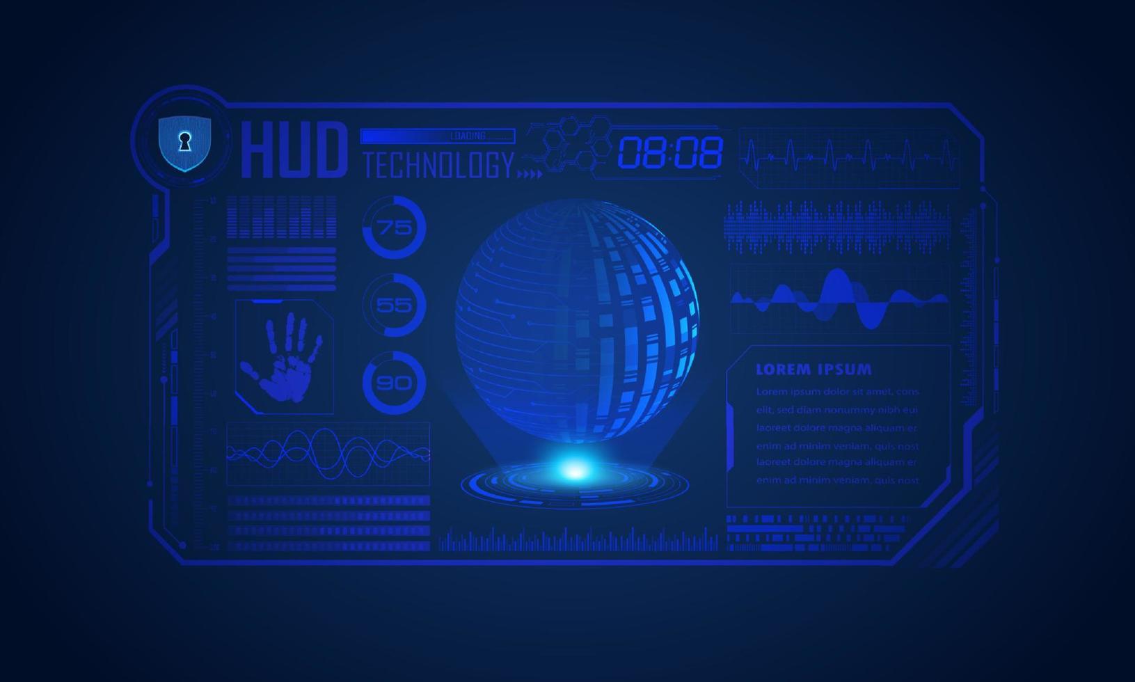 Modern HUD Technology Screen Background vector