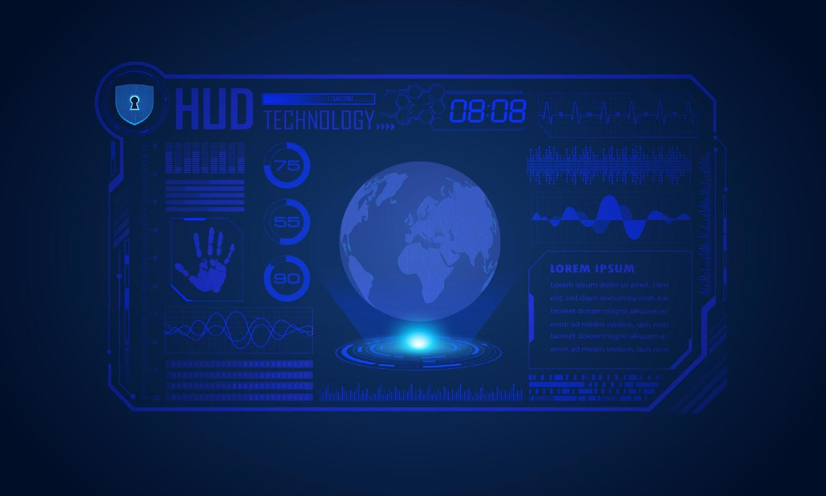 fondo de pantalla de tecnología hud moderna vector