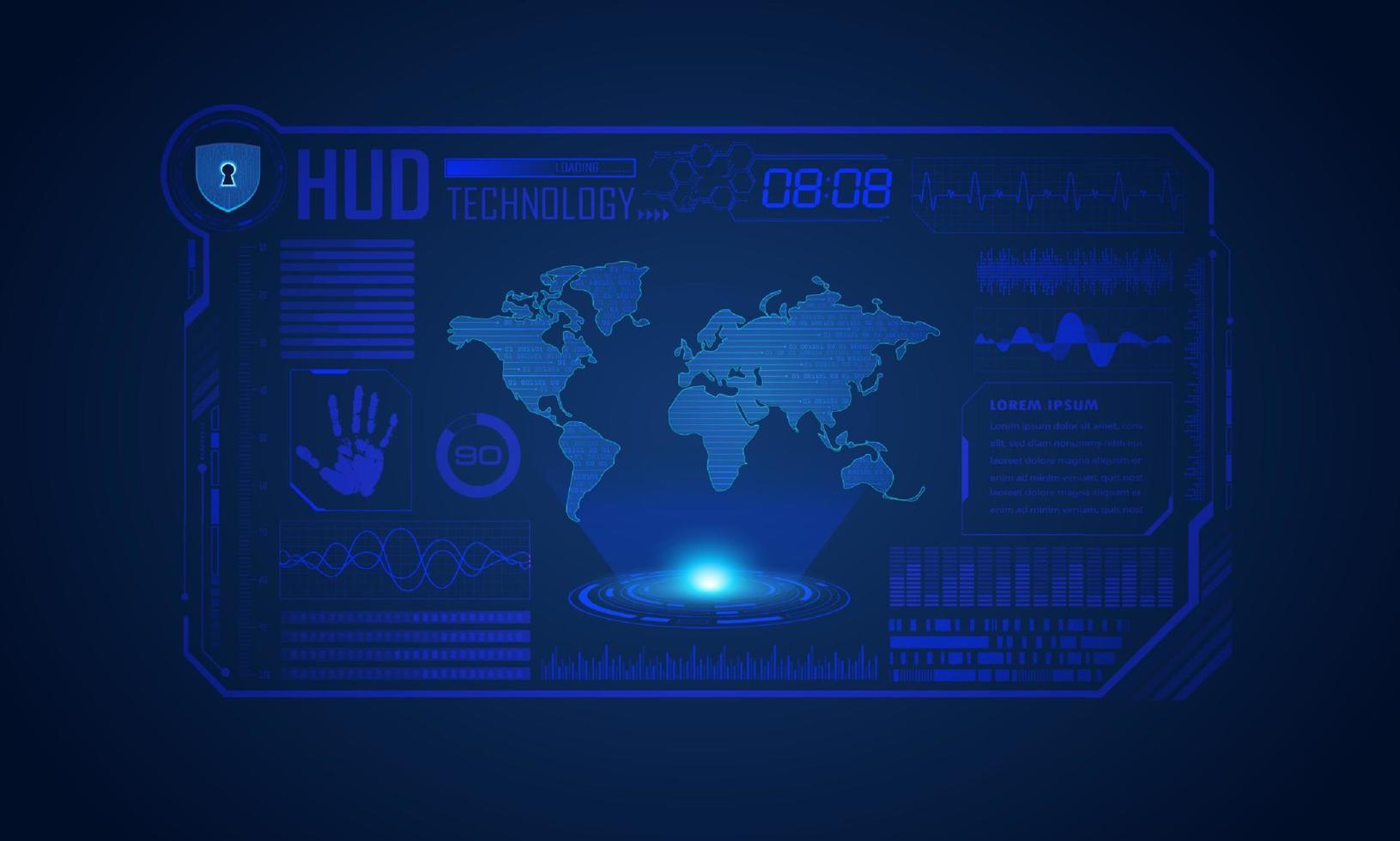 fondo de pantalla de tecnología hud moderna vector