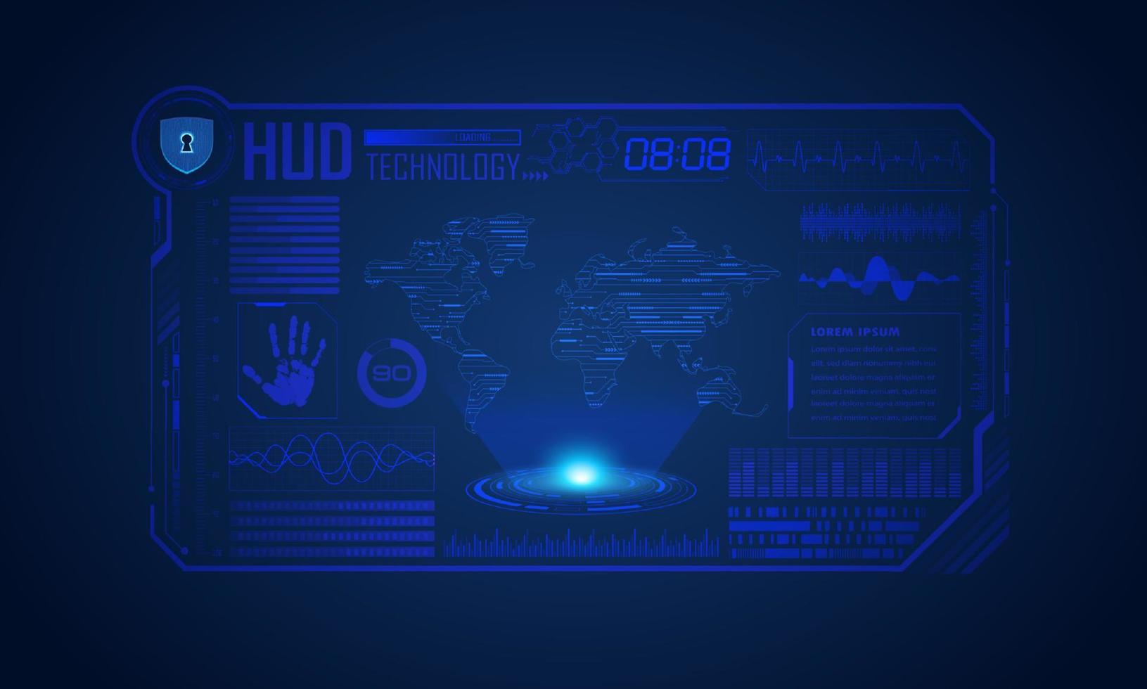 Modern HUD Technology Screen Background vector