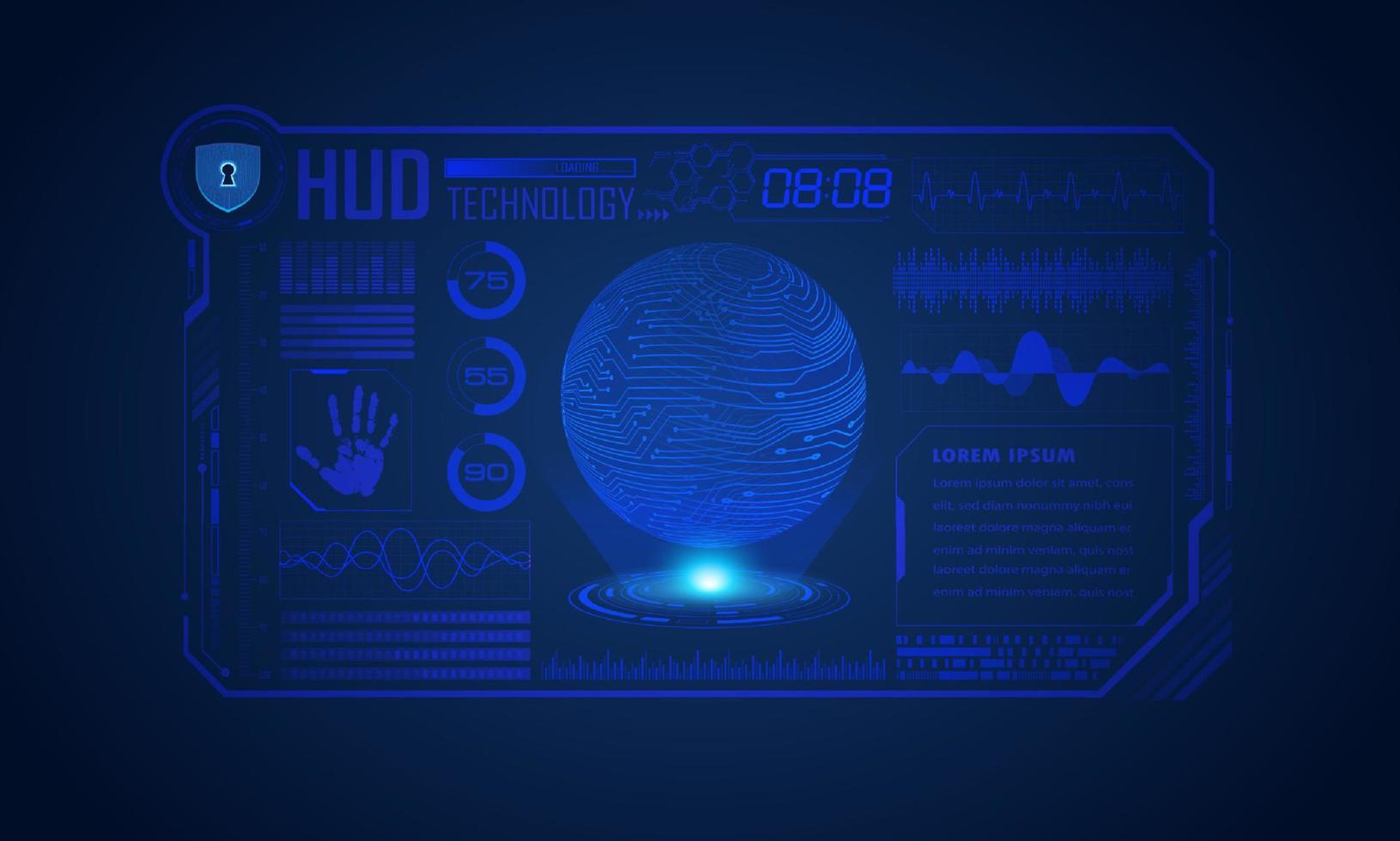Modern HUD Technology Screen Background vector