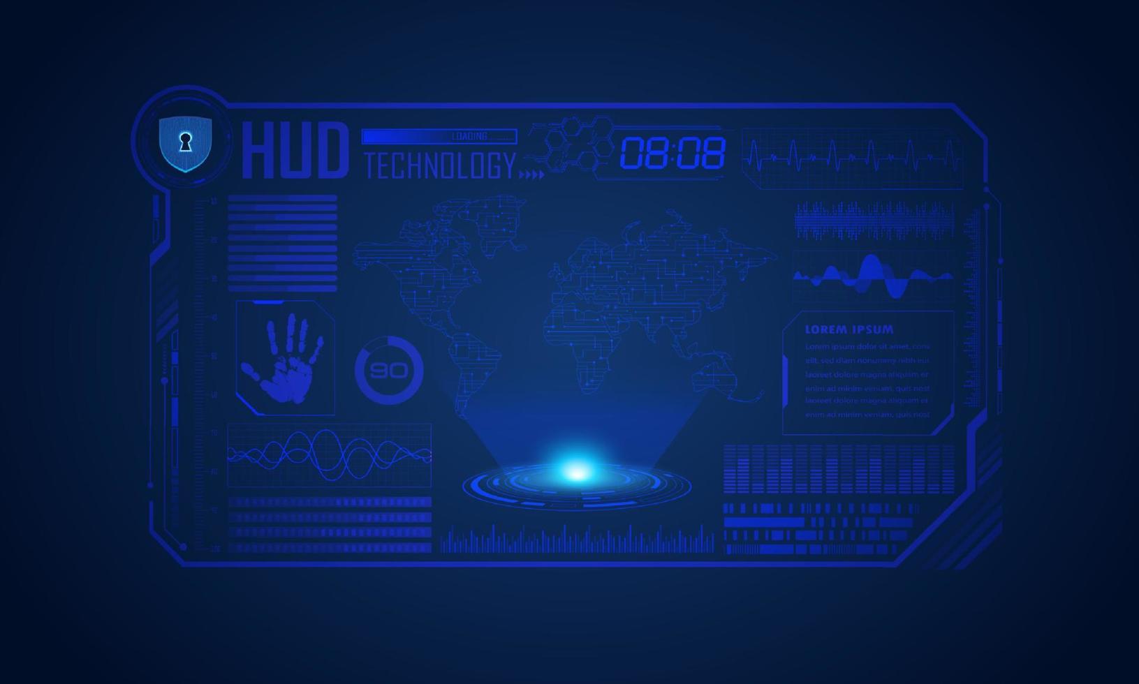 Modern HUD Technology Screen Background vector