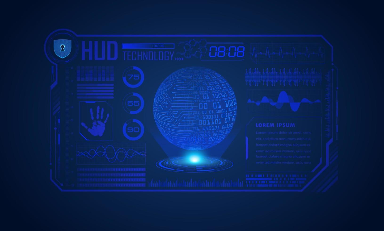 Modern HUD Technology Screen Background vector