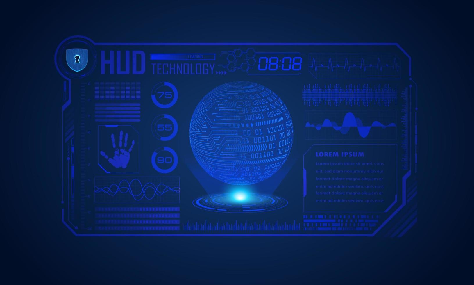 Modern HUD Technology Screen Background vector