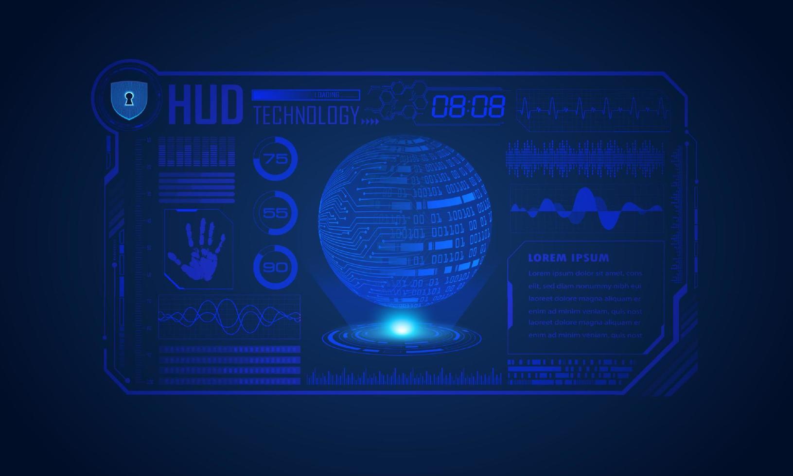 Modern HUD Technology Screen Background vector