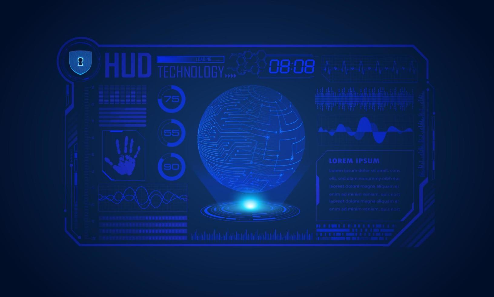 Modern HUD Technology Screen Background vector