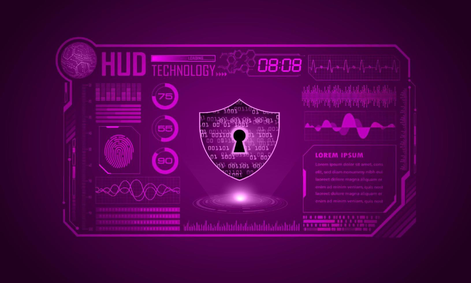 xxxxxModern HUD Technology Screen Background with padlock vector