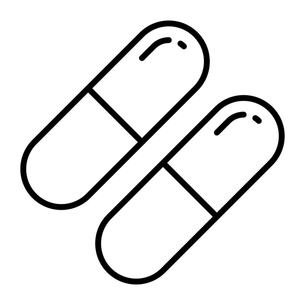 Antibiotic medicine vector style pain relief capsules icon
