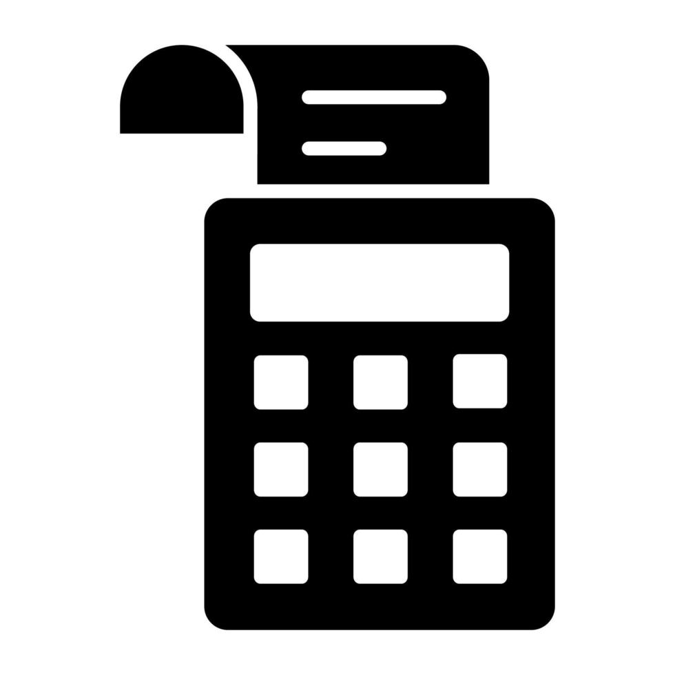 Vector icon of pos terminal, point of sale machine