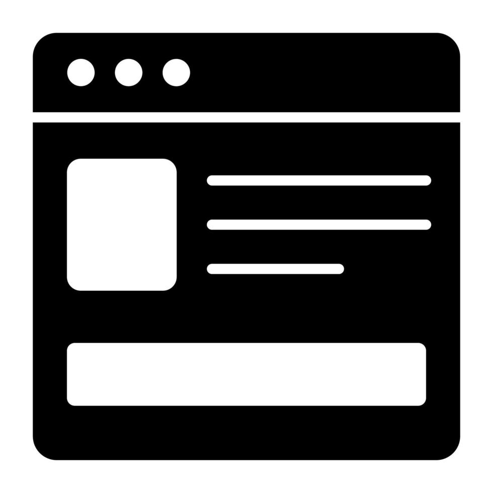 Web page vector icon isolated on white background