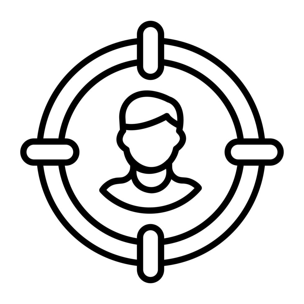Target audience vector icon isolated on white background