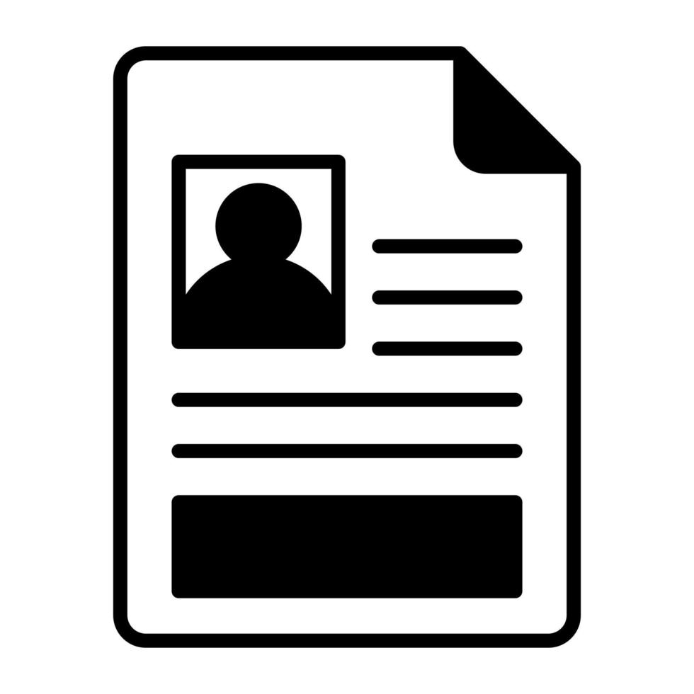 Curriculum vitae vector icon in trendy style