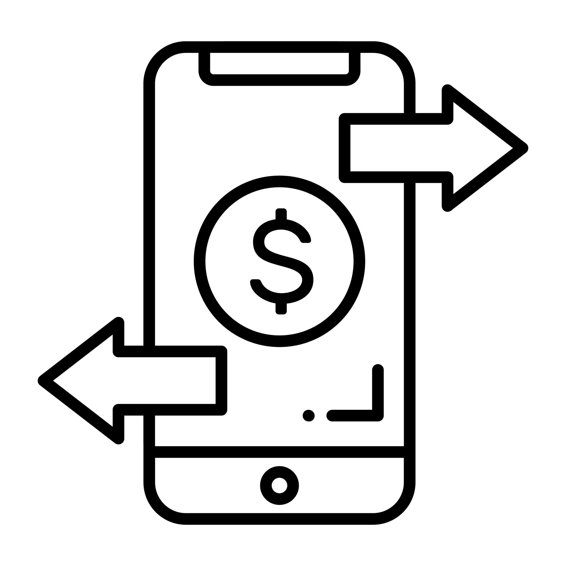 mobile transaction vector icon isolated on white background ...